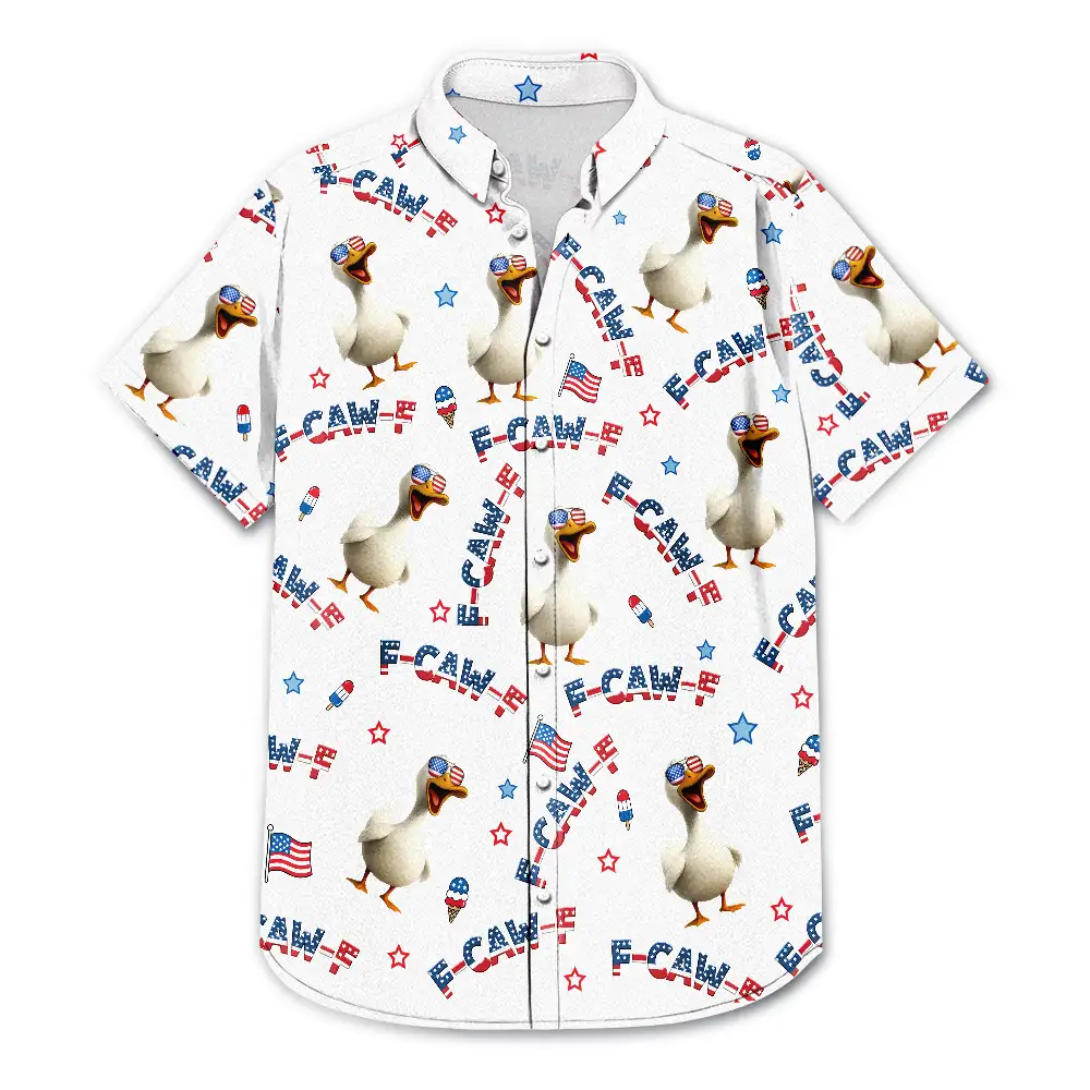 Funny Chicken F-Caw-F 250 Years Of Freedom - Personalized Hawaiian Shirt