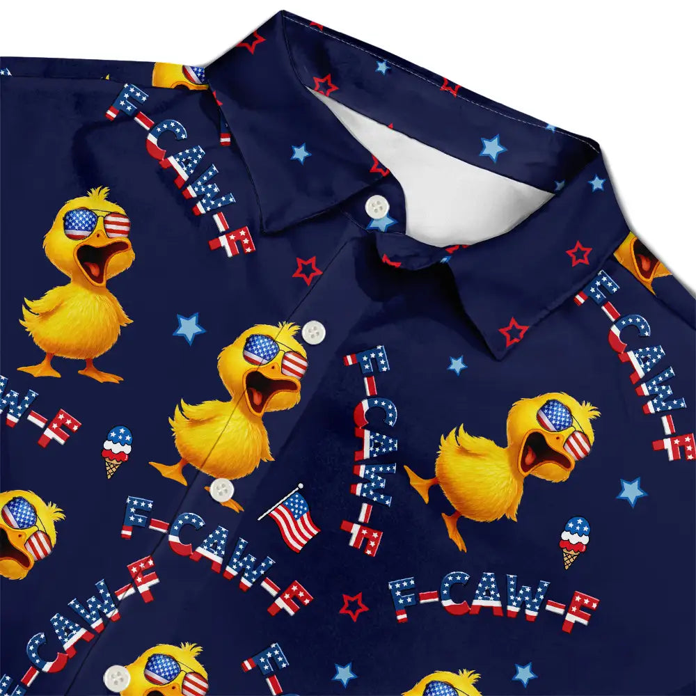 Funny Chicken F-Caw-F 250 Years Of Freedom - Personalized Hawaiian Shirt