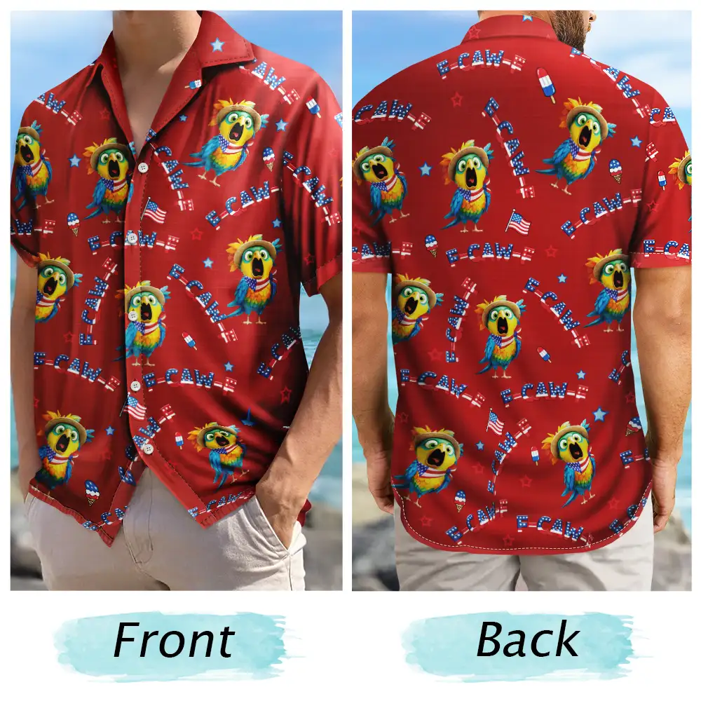 Funny Chicken F-Caw-F 250 Years Of Freedom - Personalized Hawaiian Shirt