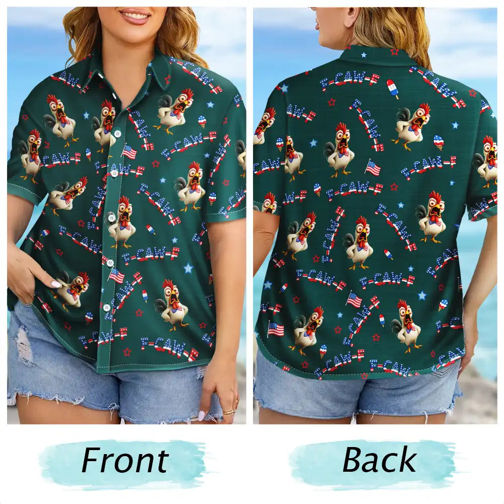 Funny Chicken F-Caw-F 250 Years Of Freedom - Personalized Hawaiian Shirt