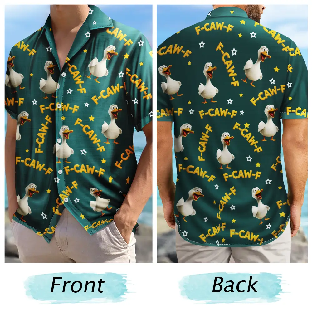 Funny Chicken Bird F Caw F - Personalized Hawaiian Shirt