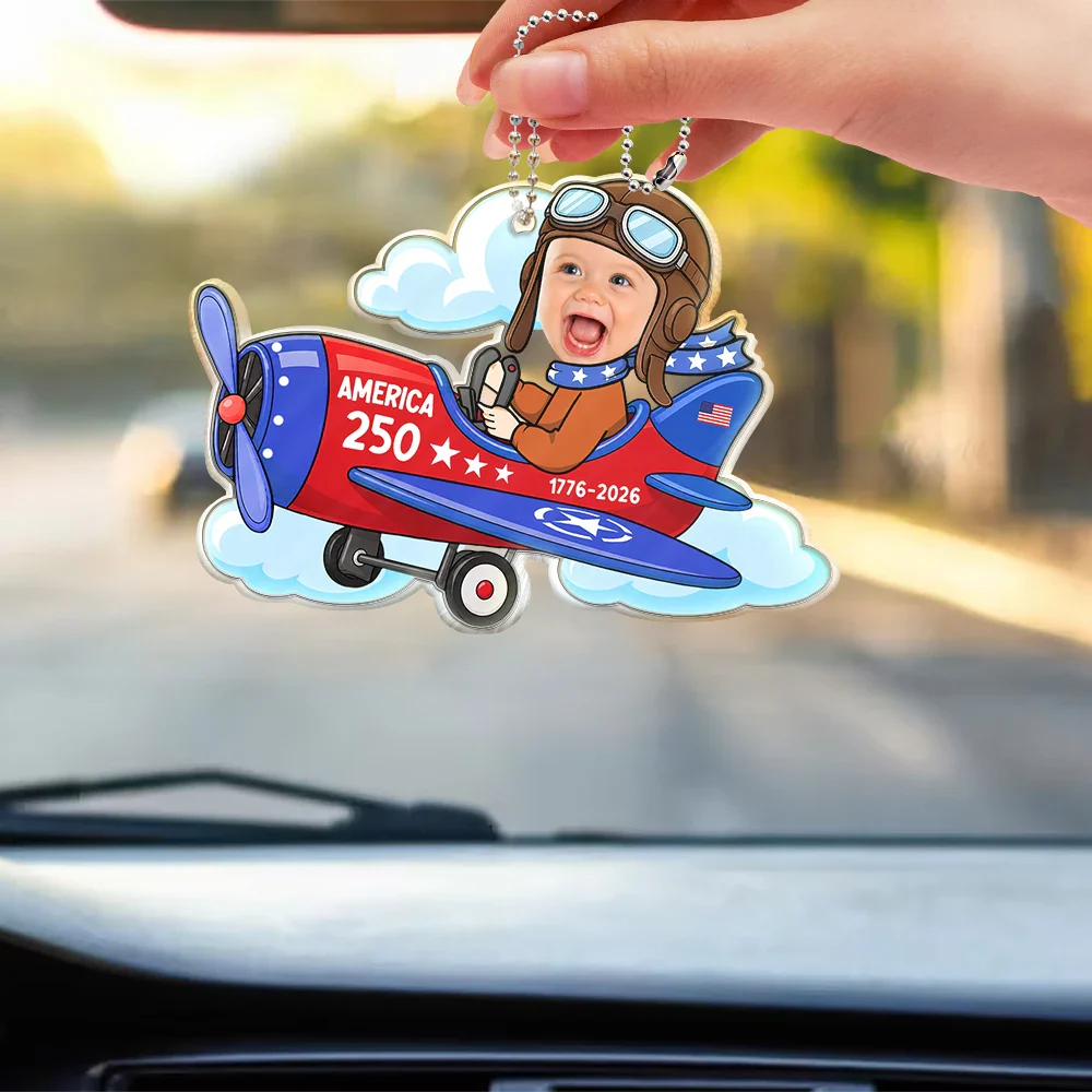Custom Photo America 250 Lookin' Fly Baby - Personalized Acrylic Car Hanger