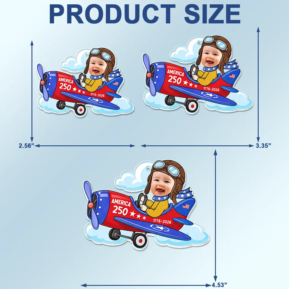 Custom Photo America 250 Lookin' Fly Baby - Personalized Acrylic Car Hanger