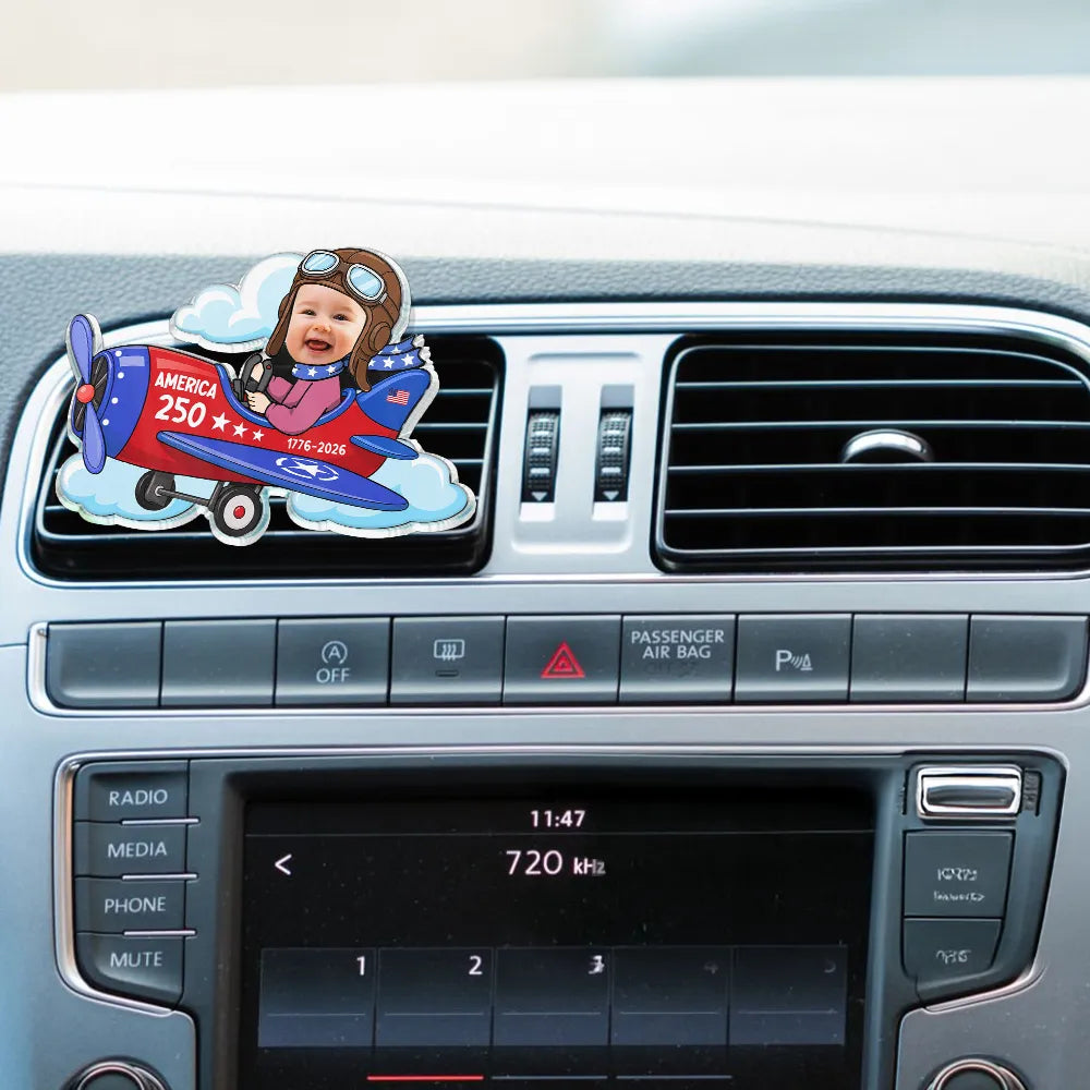Custom Photo America 250 Lookin' Fly Baby - Personalized Acrylic Car Vent Clip