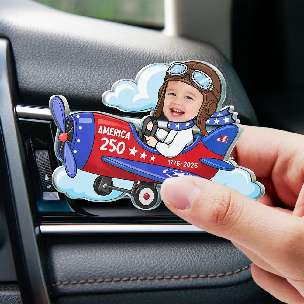 Custom Photo America 250 Lookin' Fly Baby - Personalized Acrylic Car Vent Clip