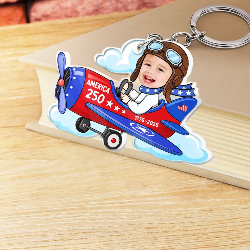 Custom Photo America 250 Lookin' Fly Baby - Personalized Custom Shaped Acrylic Keychain