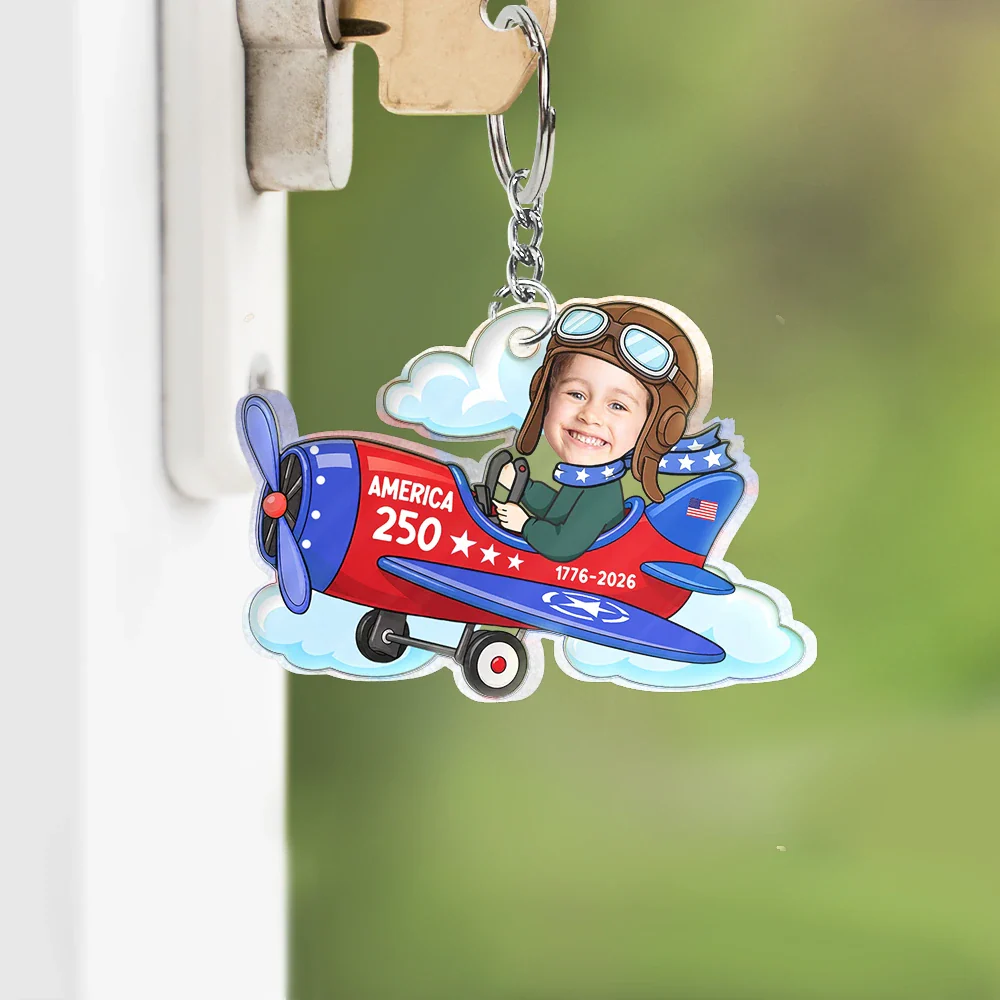 Custom Photo America 250 Lookin' Fly Baby - Personalized Custom Shaped Acrylic Keychain