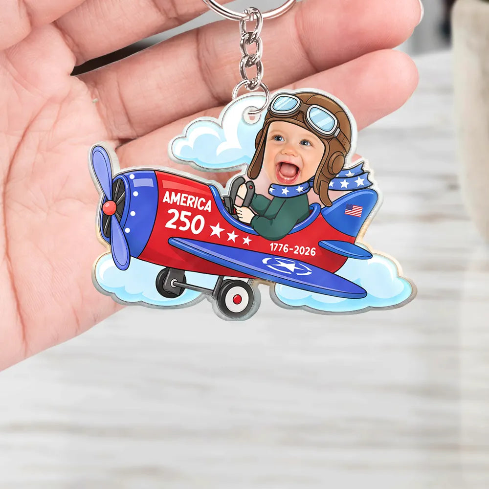 Custom Photo America 250 Lookin' Fly Baby - Personalized Custom Shaped Acrylic Keychain