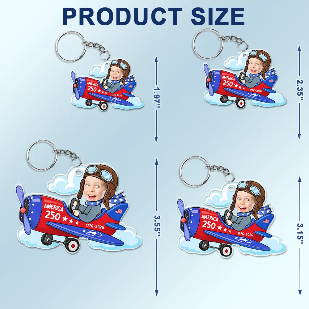 Custom Photo America 250 Lookin' Fly Baby - Personalized Custom Shaped Acrylic Keychain