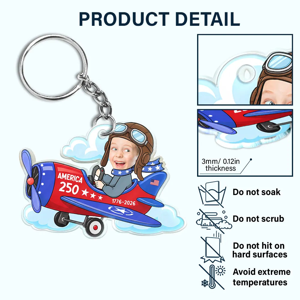 Custom Photo America 250 Lookin' Fly Baby - Personalized Custom Shaped Acrylic Keychain