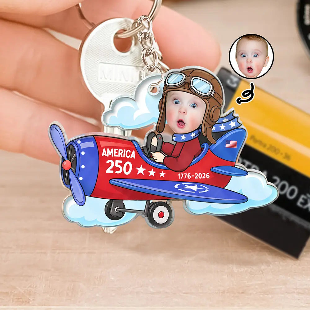 Custom Photo America 250 Lookin' Fly Baby - Personalized Custom Shaped Acrylic Keychain
