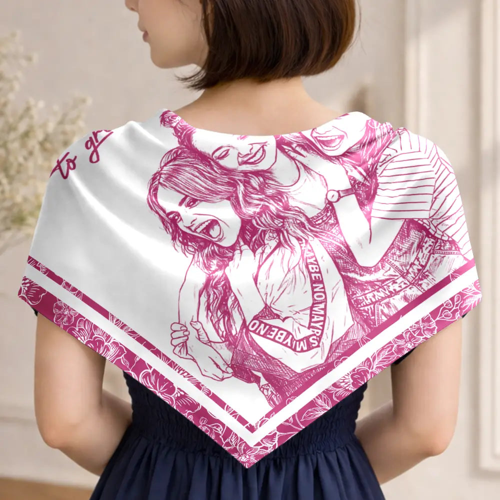 Custom Photo Pencil Sketch A True Friendship Is A Journey Without An End - Personalized Scarf