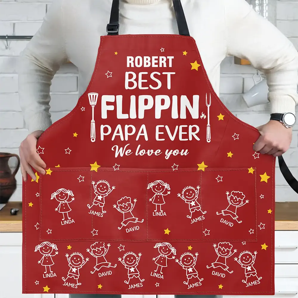 The Grillfather Best Flipping Dad Grilling Grandpa - Personalized Apron