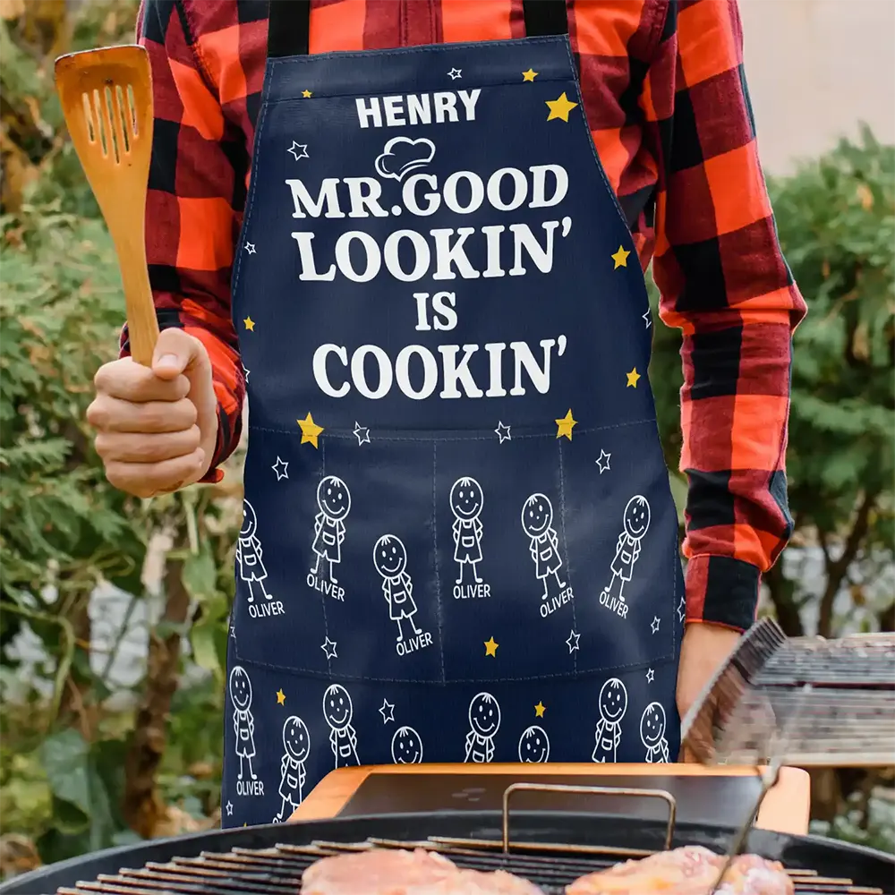 The Grillfather Best Flipping Dad Grilling Grandpa - Personalized Apron