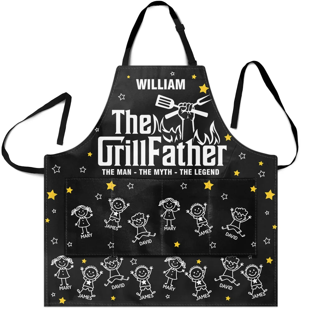 The Grillfather Best Flipping Dad Grilling Grandpa - Personalized Apron