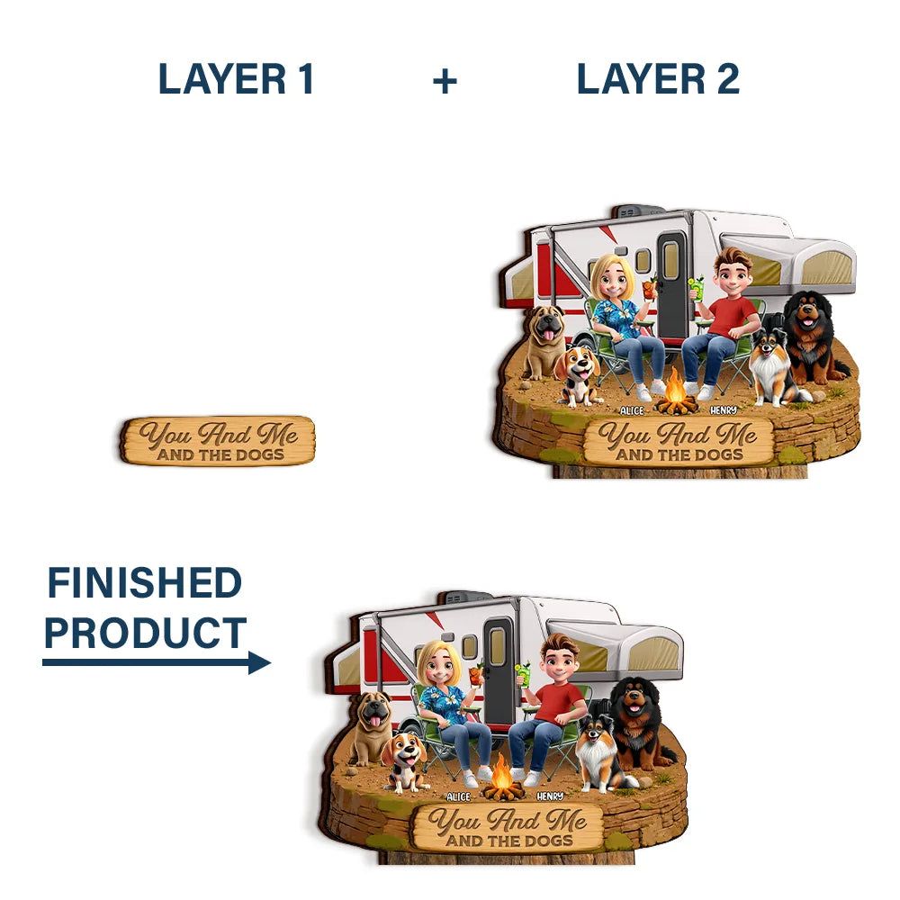 Husband And Wife Camping Partners For Life - Personalized Custom Shaped Wooden Plaque