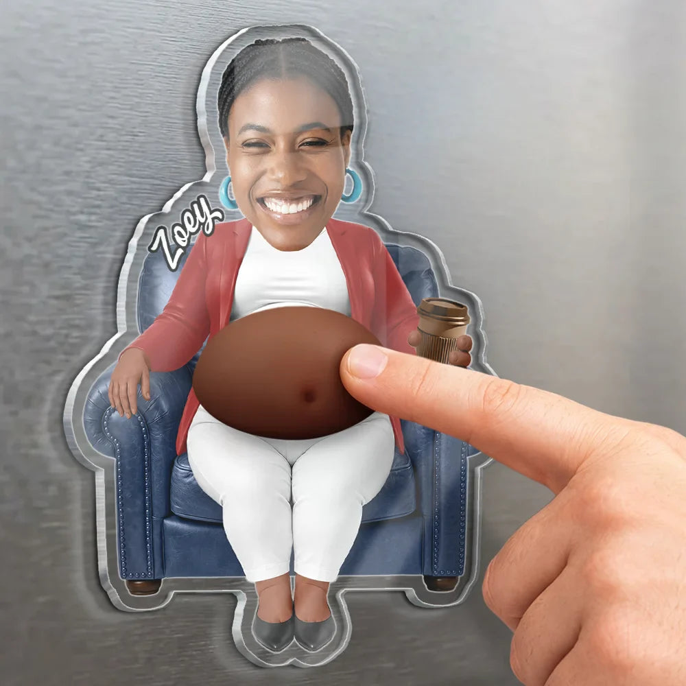 Custom Photo Funny Belly Office Squad - Personalized Squishy Acrylic Fridge Magnet