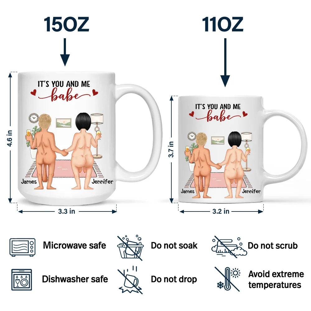 Naked Old Couple It's You And Me - Personalized Mug