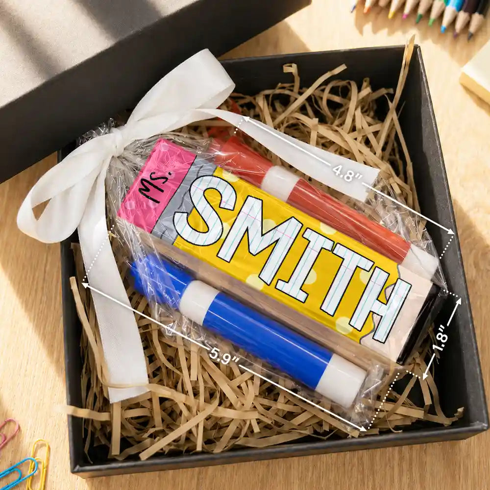 Name Teacher Back To School - Personalized Whiteboard Eraser & Marker Set
