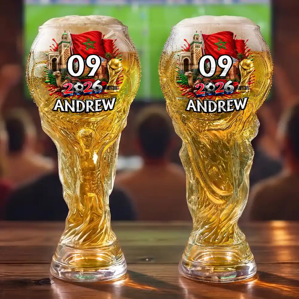 National Flag Soccer Lovers - Personalized Beer Glass