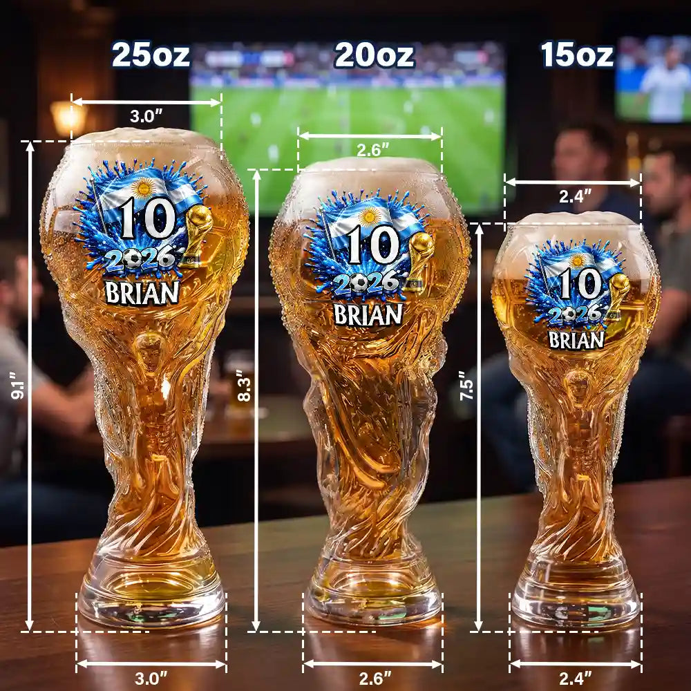 National Flag Soccer Lovers - Personalized Beer Glass