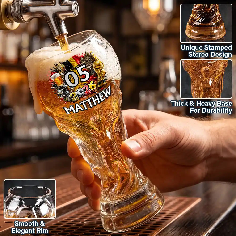 National Flag Soccer Lovers - Personalized Beer Glass