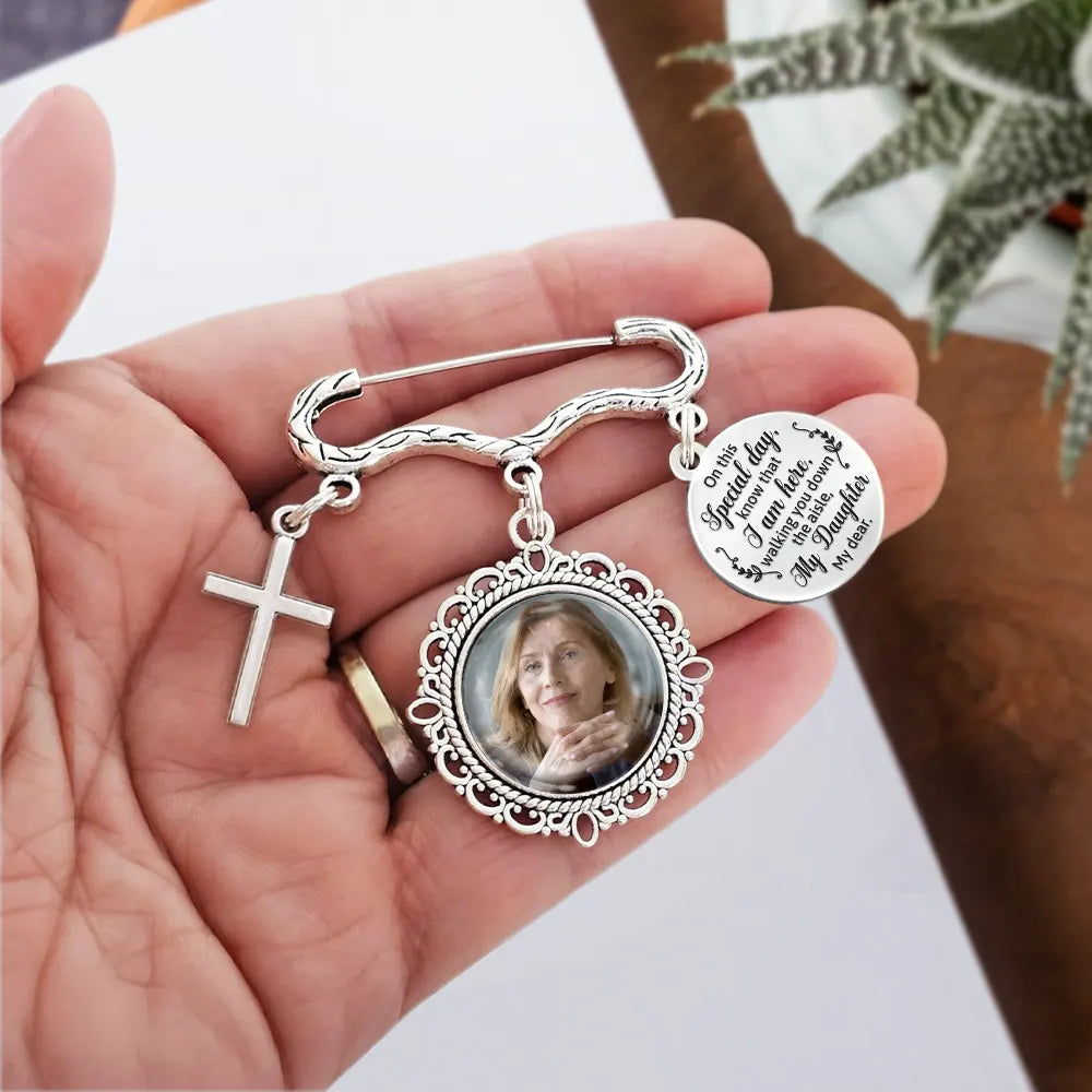 Custom Photo On This Special Day Know That I Am Here - Personalized Lapel Pin