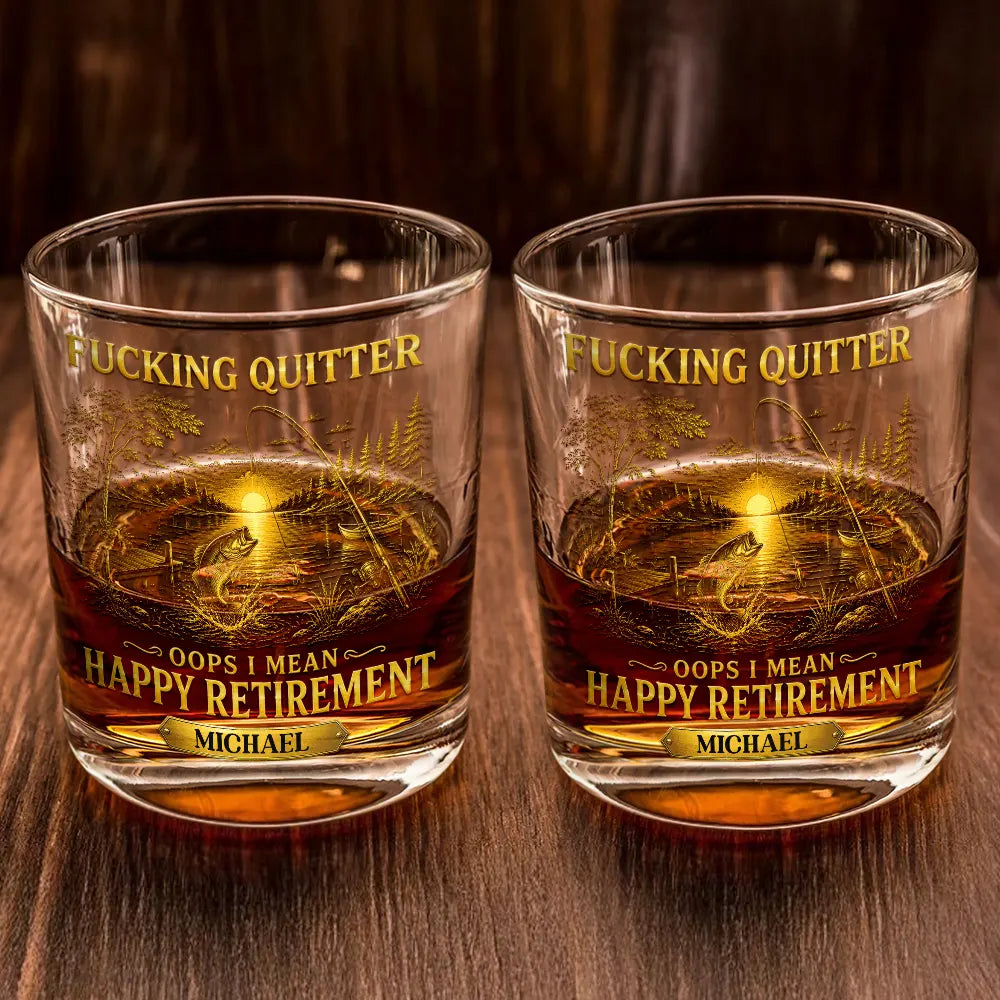 Oops I Mean Happy Retirement - Personalized Whiskey Glass