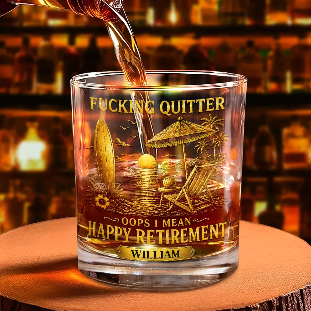 Oops I Mean Happy Retirement - Personalized Whiskey Glass