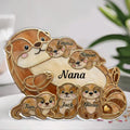 Otter Pups Stained Glass Effect Mom Grandma - Personalized Custom Shaped Acrylic Plaque