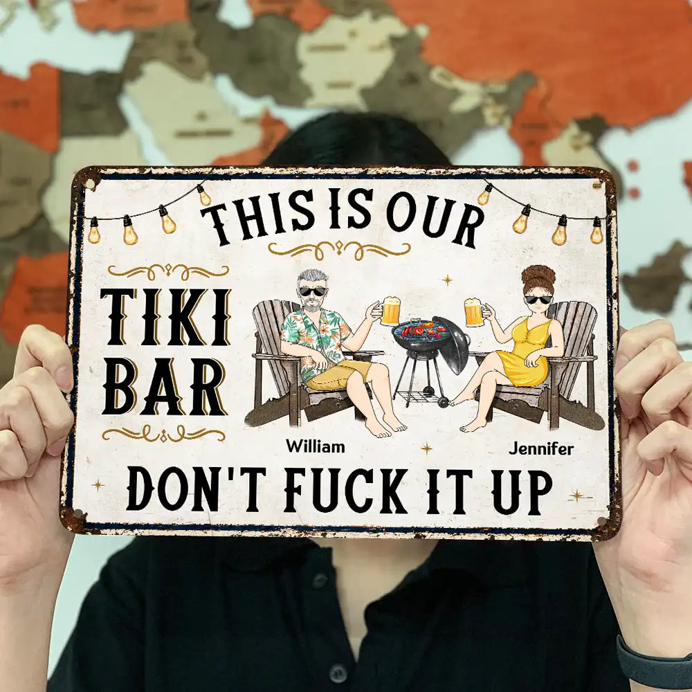 Our Happy Place Don't Ruin It - Personalized Classic Metal Signs