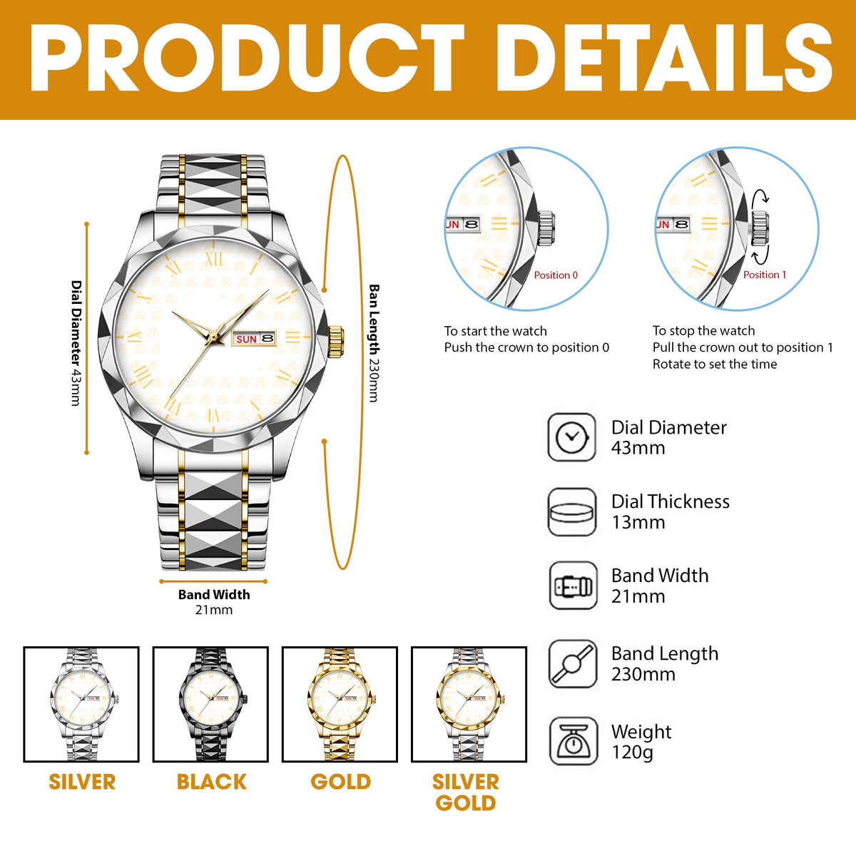Ultimate Time Stainless Steel Men Watch - Personalized Gifts 01qhta010726