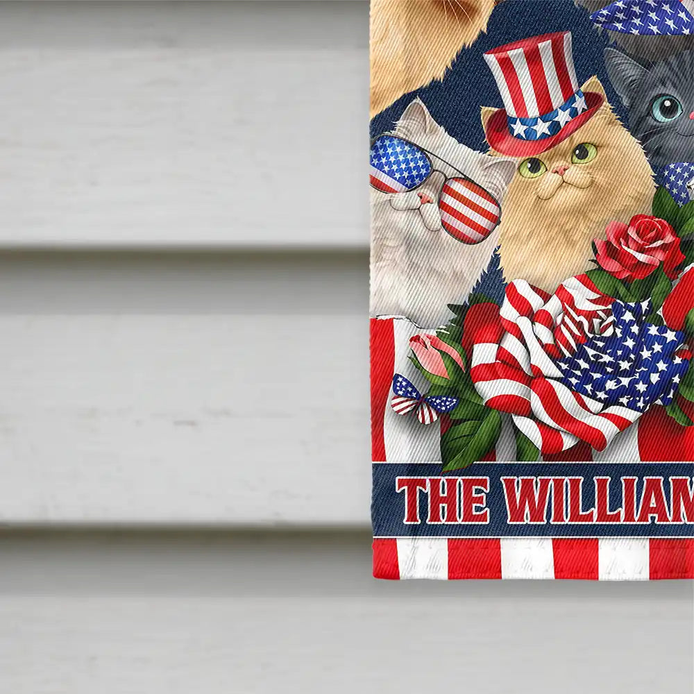 Patriotic Dog Cat 250 Years Of Freedom - Personalized Flag