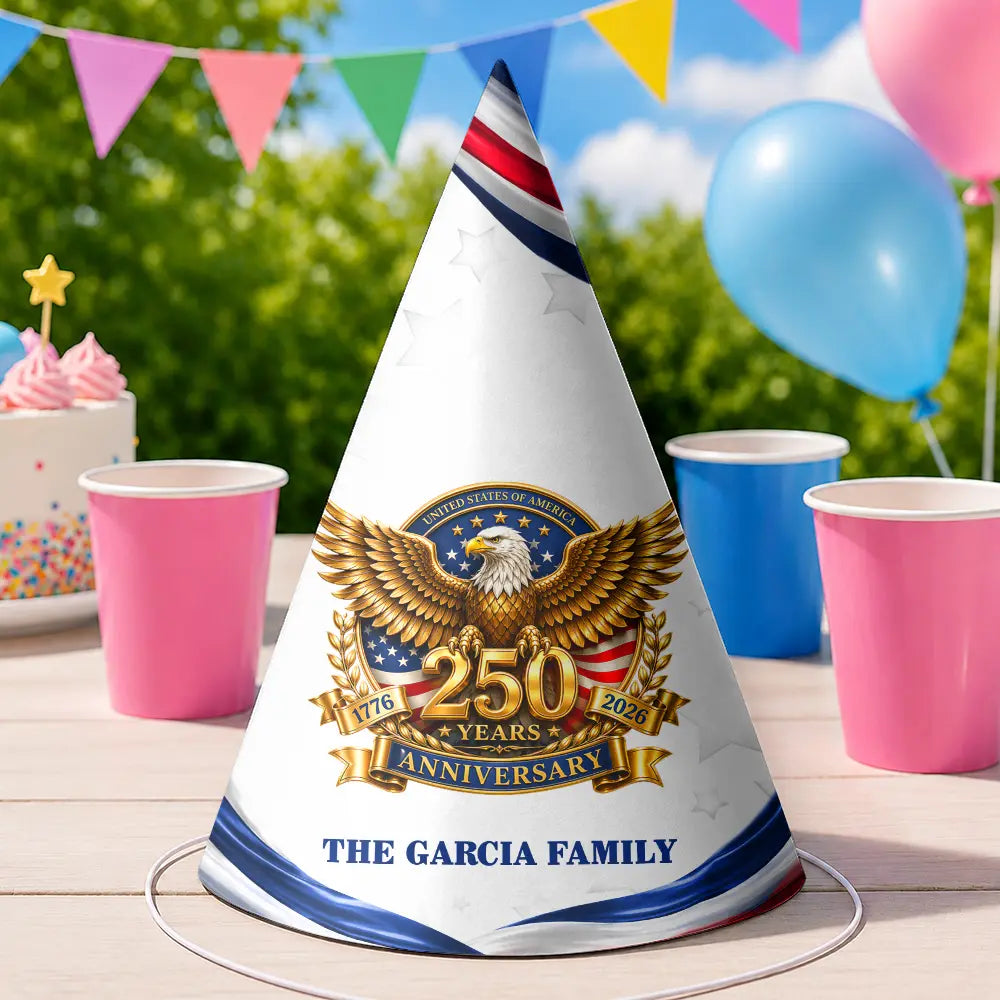 Patriotic Eagle 250 Years Of Freedom 3D Effect - Personalized Party Hats