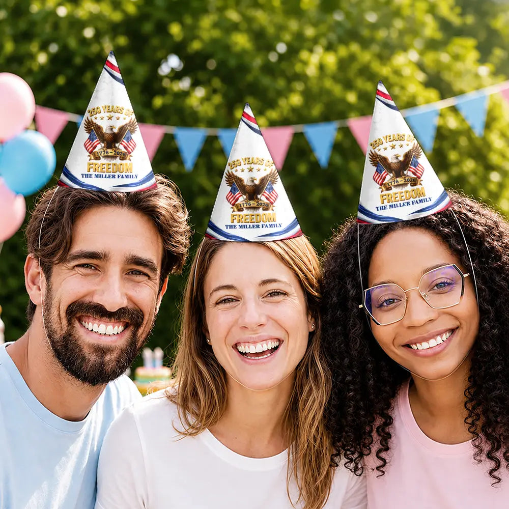 Patriotic Eagle 250 Years Of Freedom 3D Effect - Personalized Party Hats