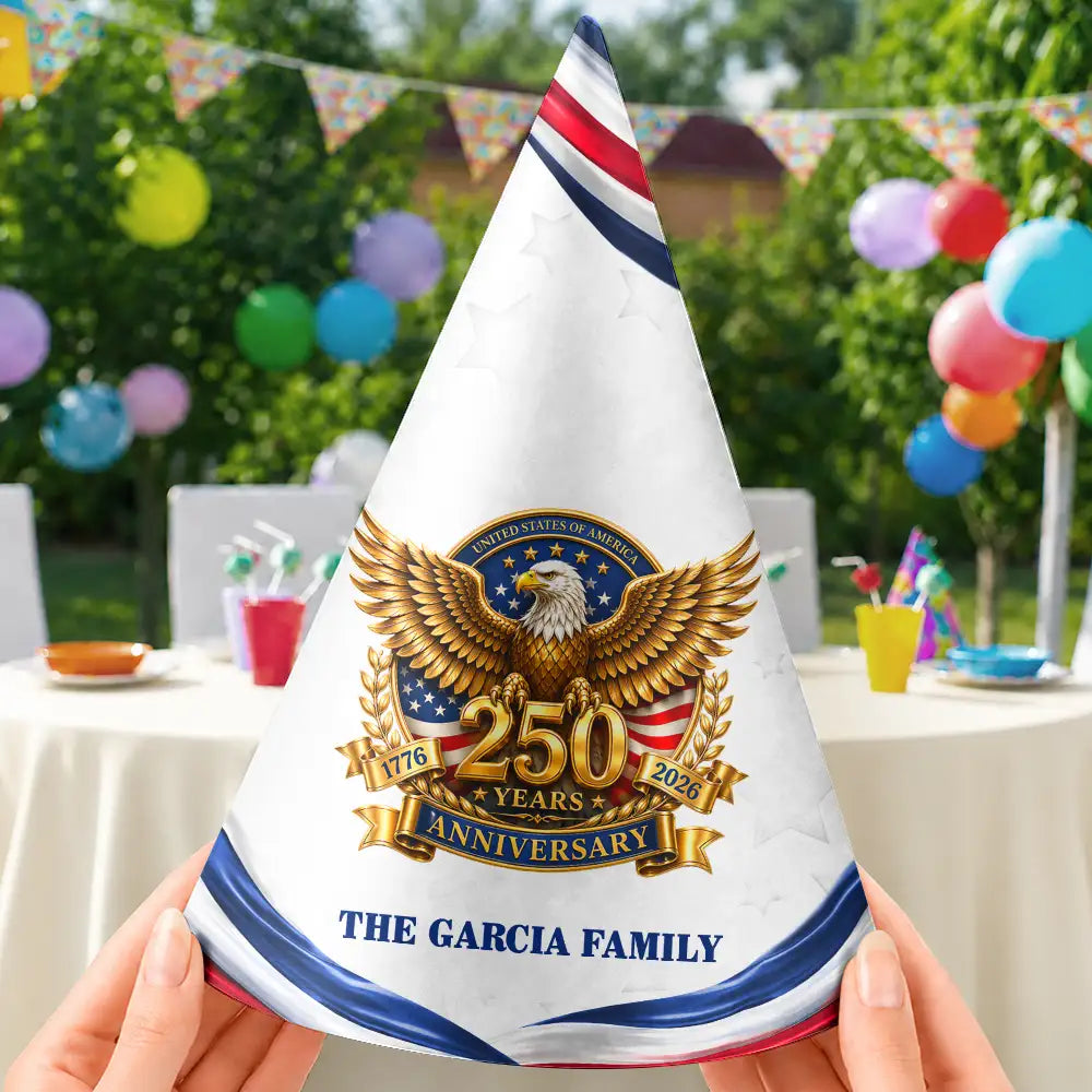 Patriotic Eagle 250 Years Of Freedom 3D Effect - Personalized Party Hats