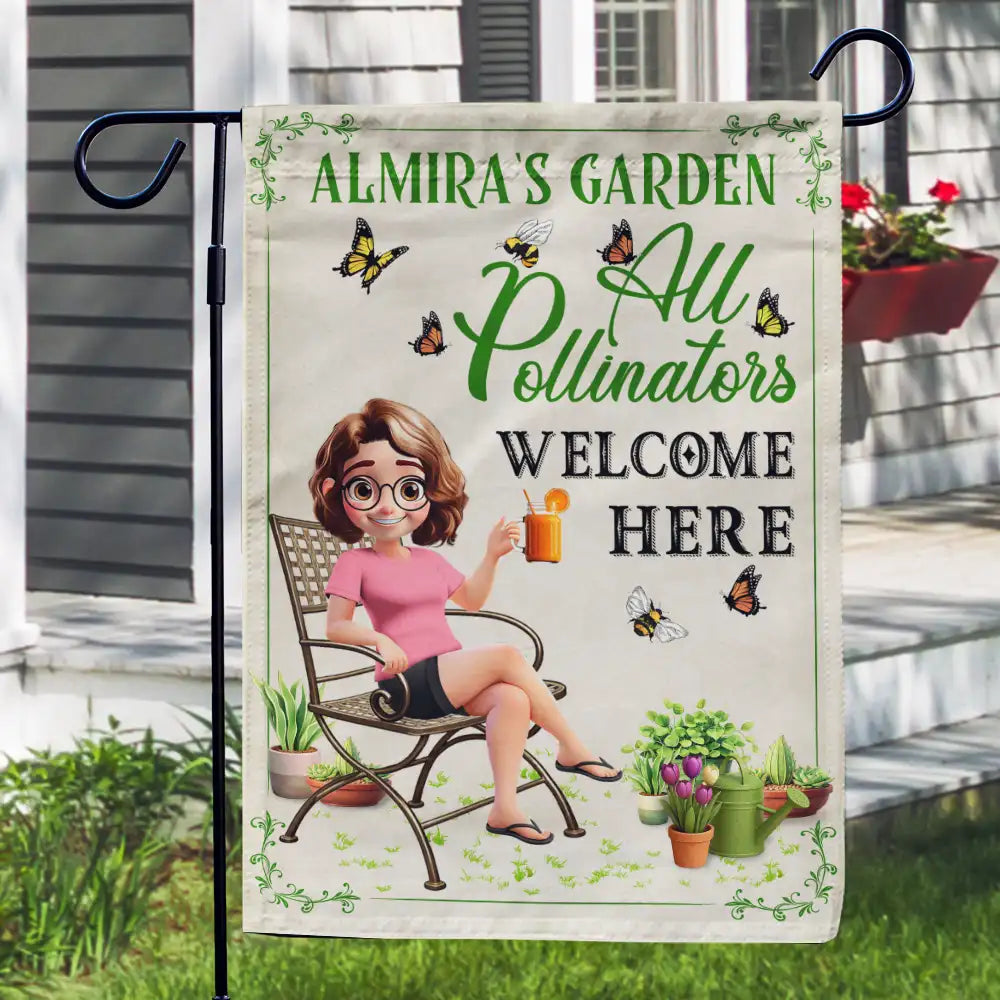 Plant Lady Lives Here - Personalized Flag
