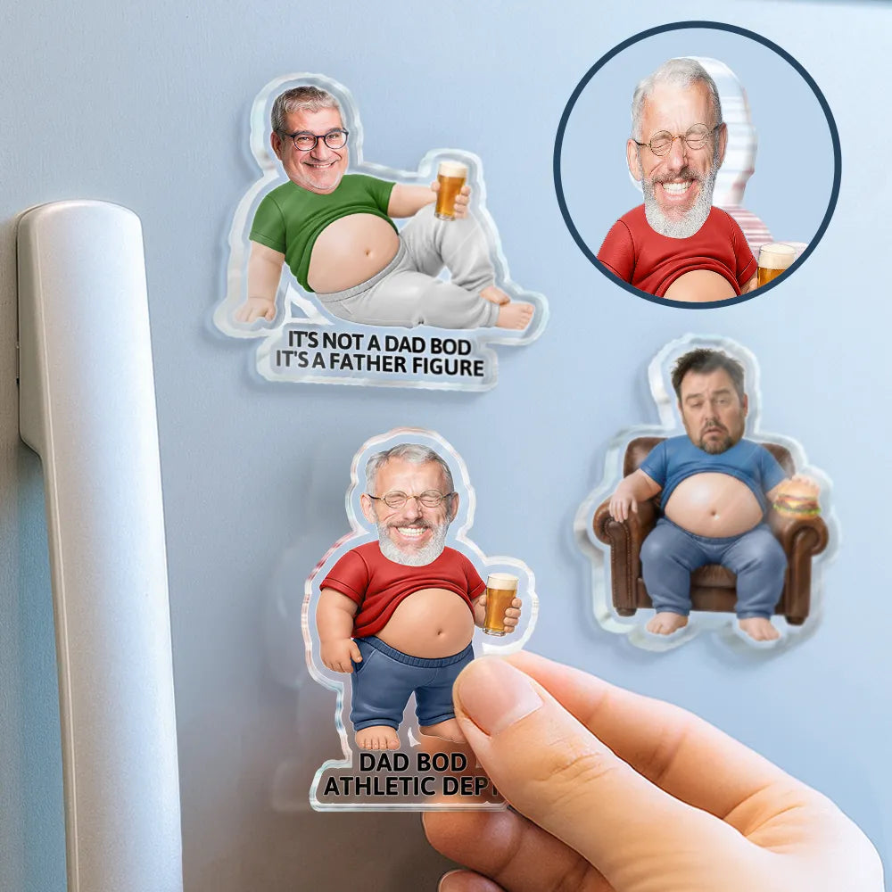 Poke Dad Bod Belly - Personalized Acrylic Magnet
