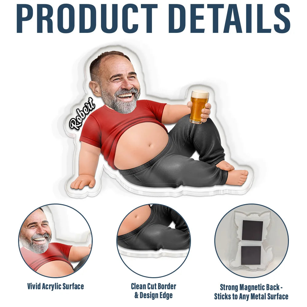 Poke Dad Bod Belly - Personalized Acrylic Magnet