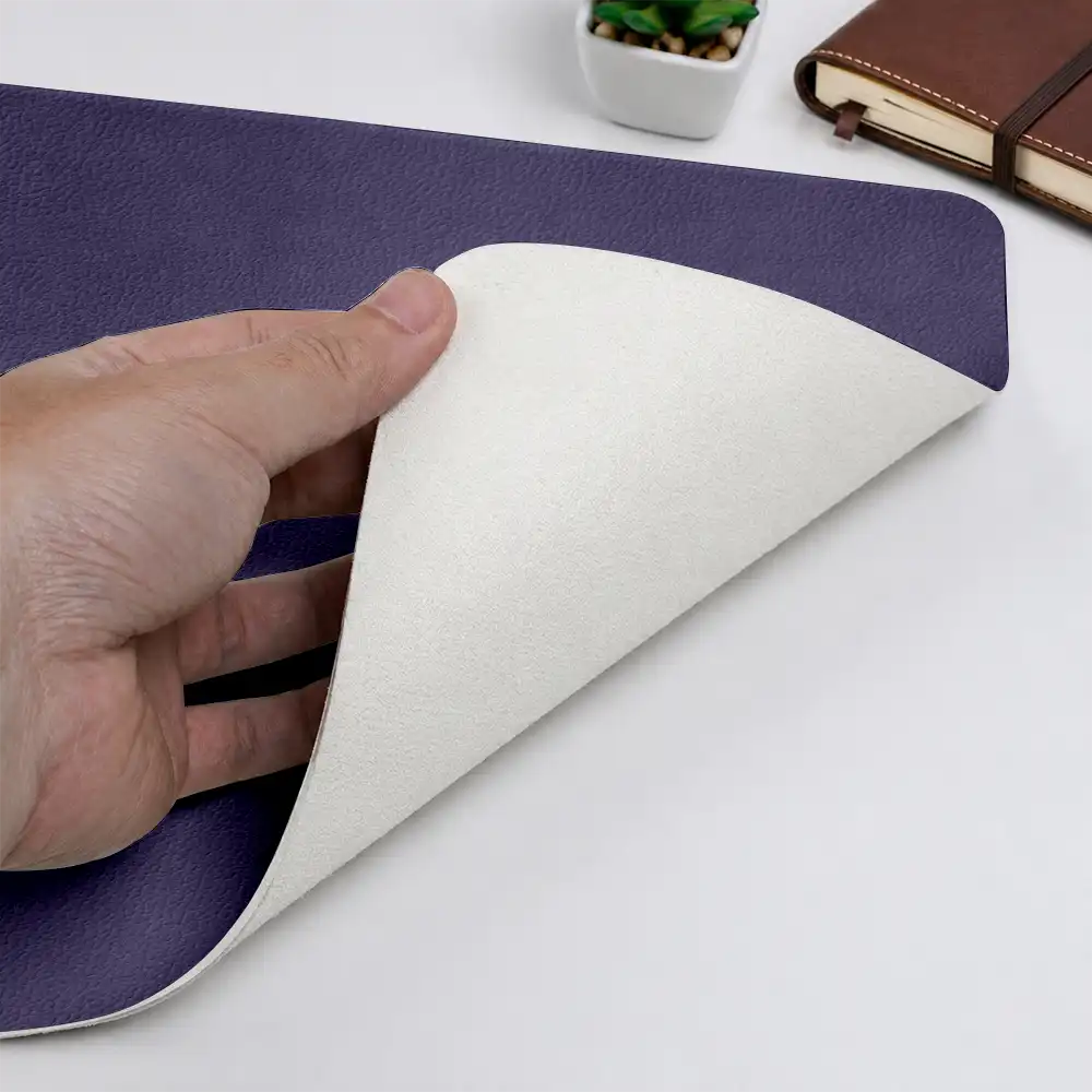 Pretty Birth Month Flower & Name Gift For Her Teachers Friends Coworkers - Personalized Leather Desk Mat