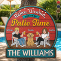Relax Unwind You're On Patio Time - Personalized Custom Shaped Wood Sign