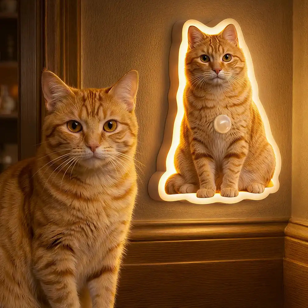 Custom Photo Cute Funny Dog Cat - Personalized Motion Sensor Night Light