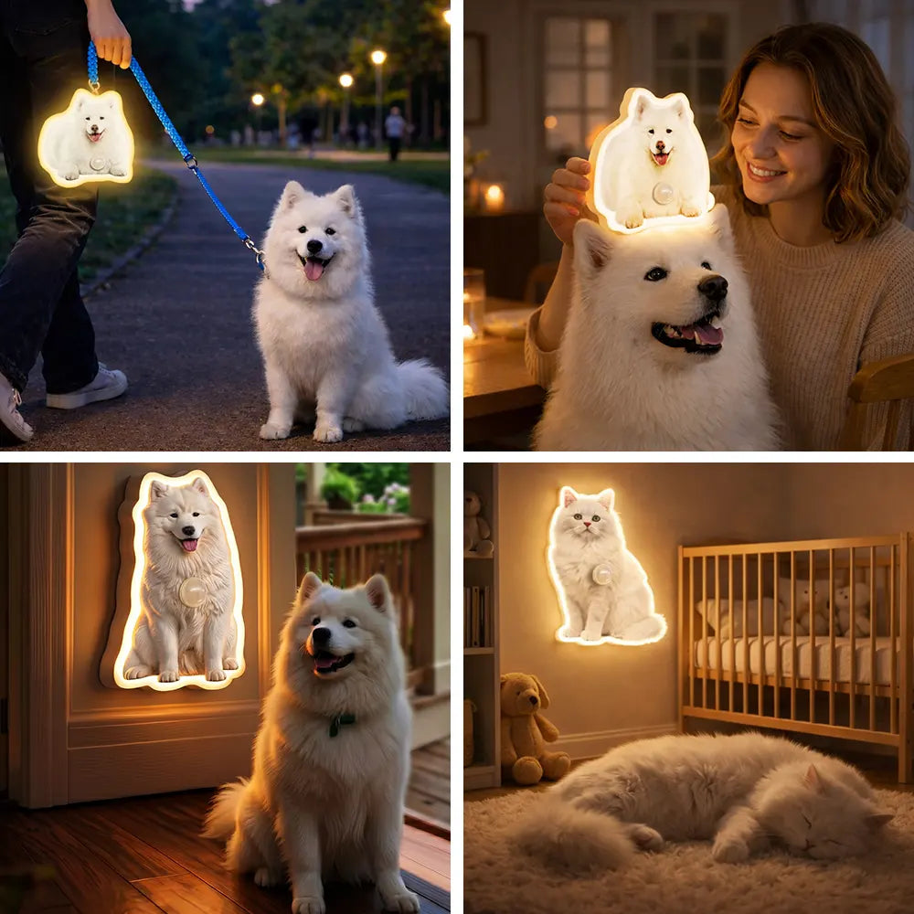 Custom Photo Cute Funny Dog Cat - Personalized Motion Sensor Night Light