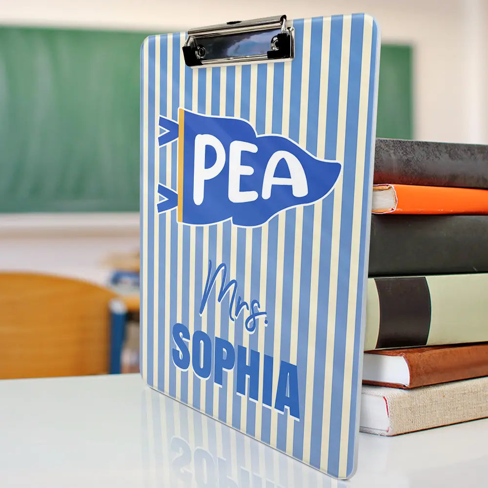 School Pennant Flag - Personalized Acrylic Clipboard