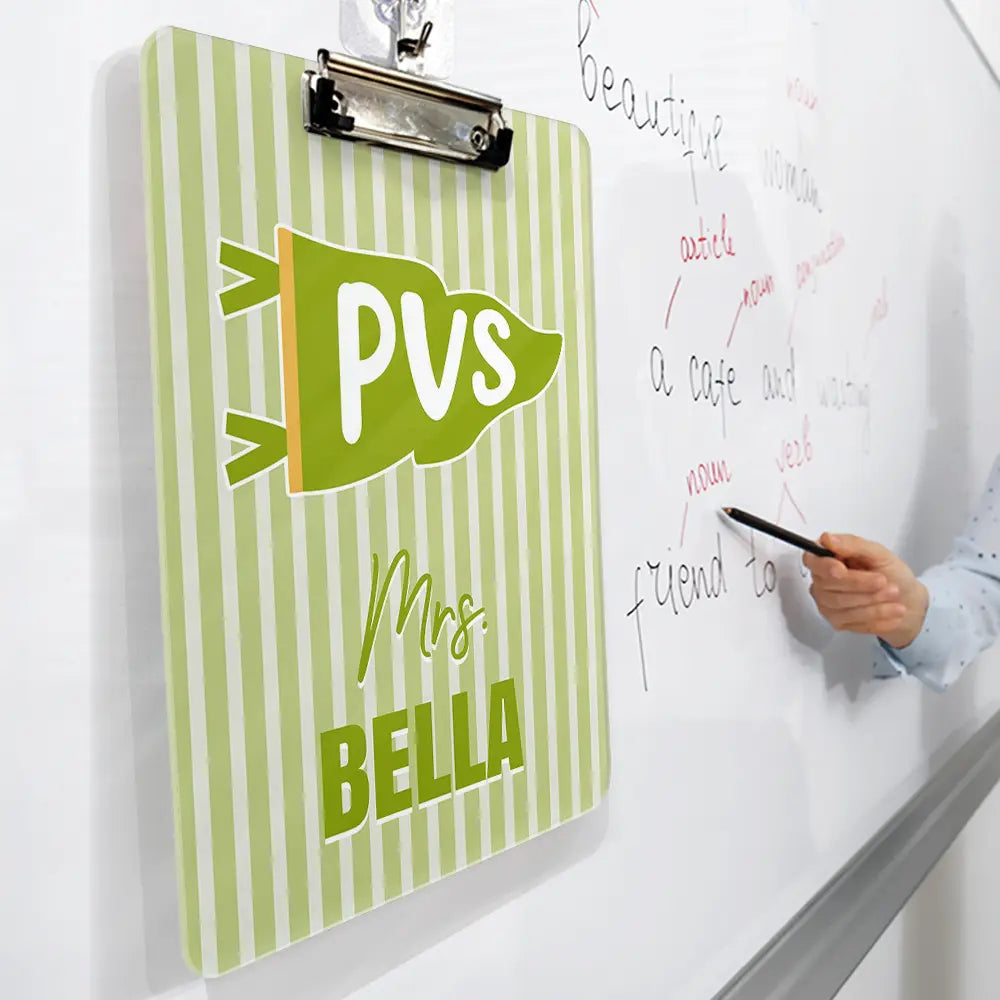 School Pennant Flag - Personalized Acrylic Clipboard