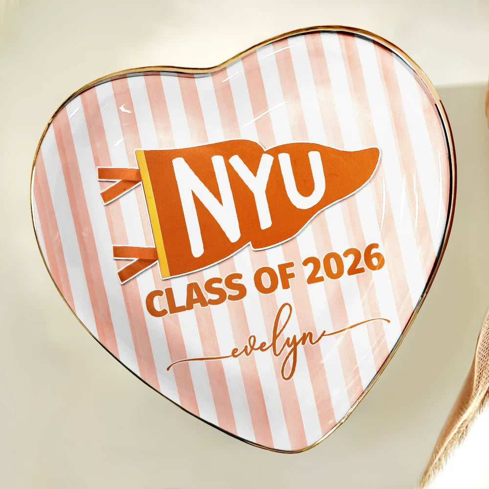School Pennant Flag Class Of - Personalized Ring Dish