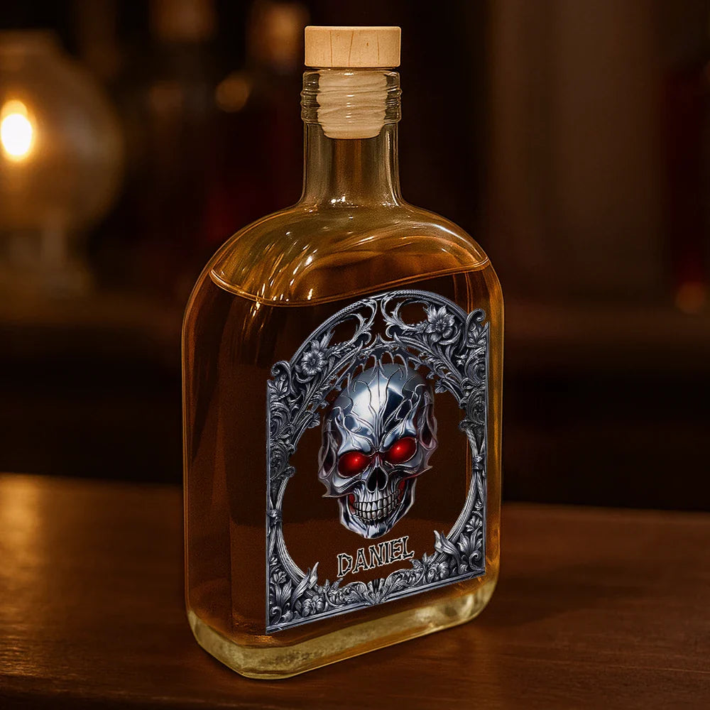 Skeleton Gothic Favorite Spirit Is Whiskey - Personalized Whiskey Bottle