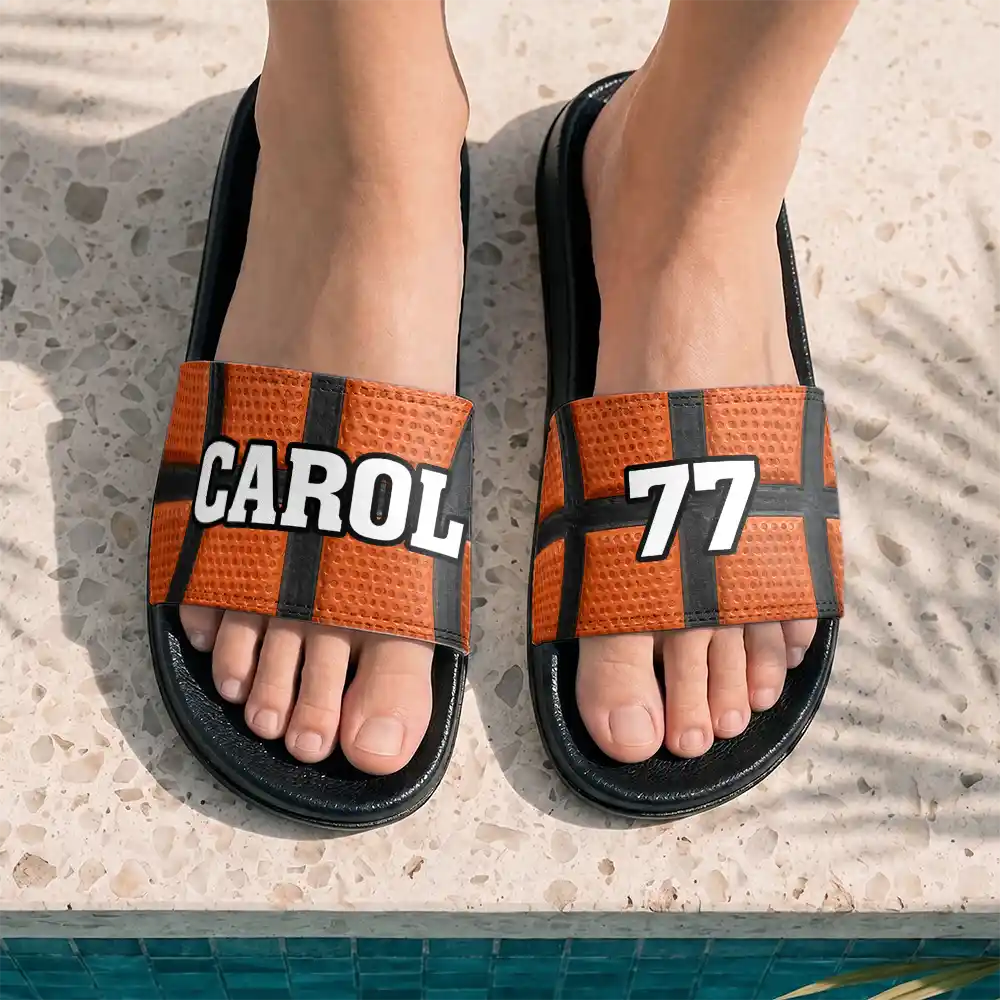 Soccer Baseball Basketball For Family, Sport Lovers - Personalized Unisex Slides