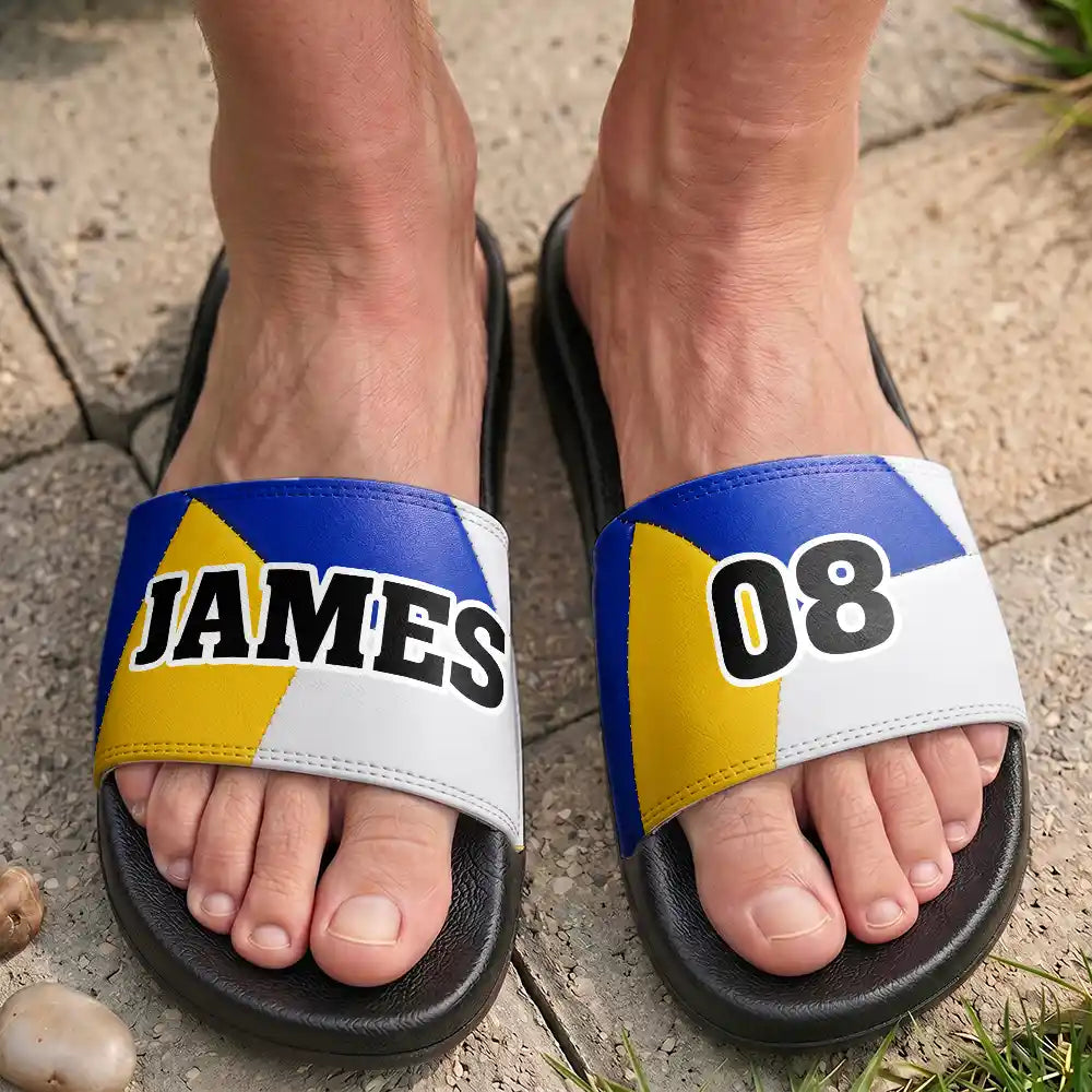 Soccer Baseball Basketball For Family, Sport Lovers - Personalized Unisex Slides