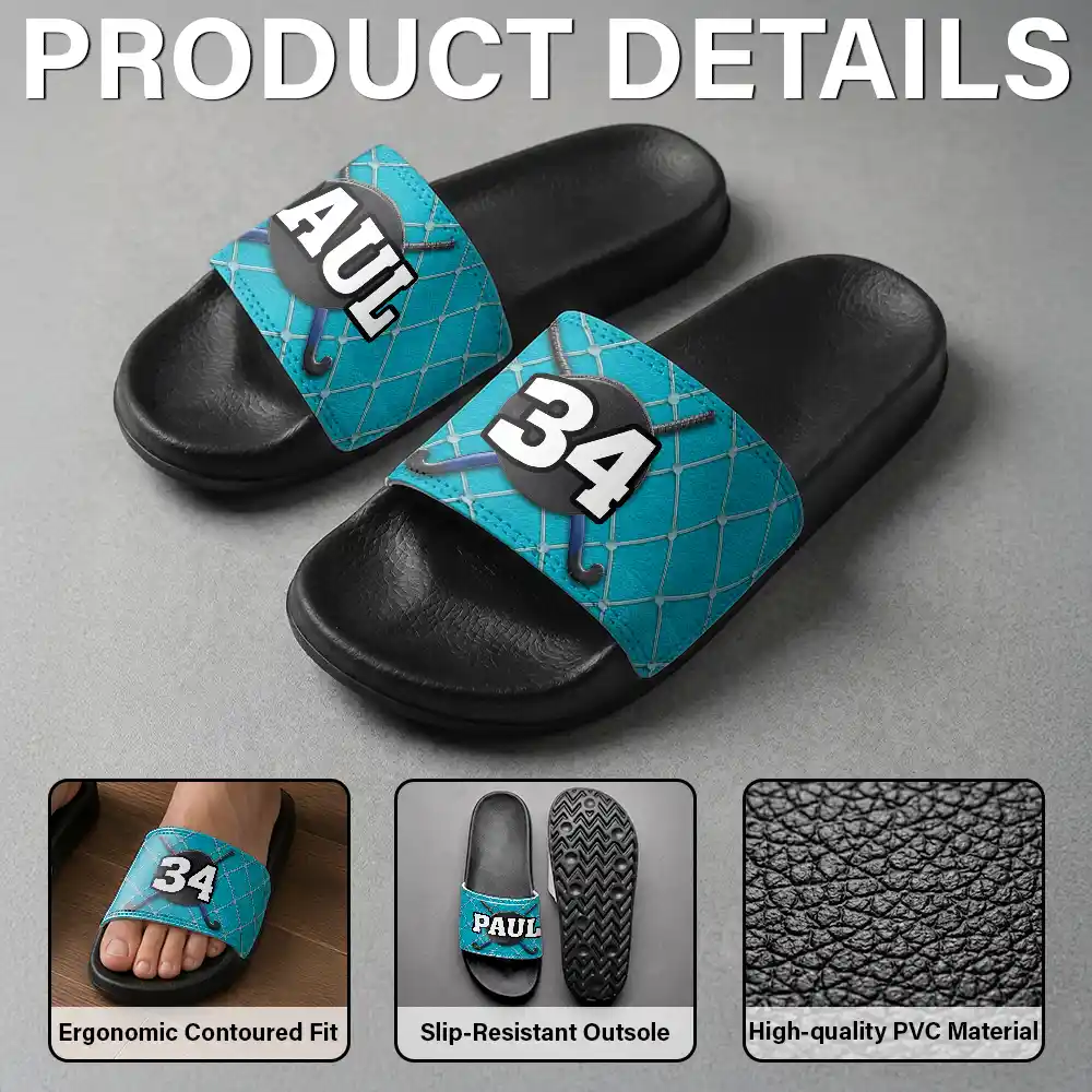 Soccer Baseball Basketball For Family, Sport Lovers - Personalized Unisex Slides